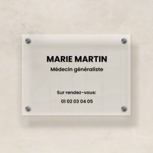 Plaque professionelle plexiglass 30_25 sans icon