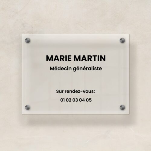 Plaque professionelle plexiglass 30_25 sans icon