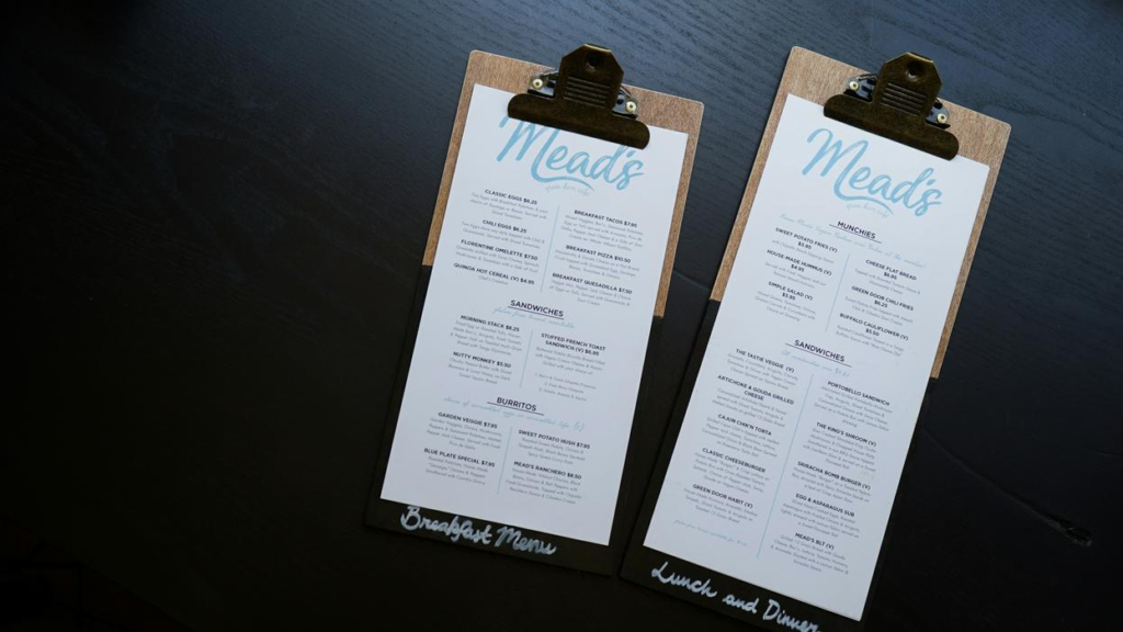 design menu restaurant